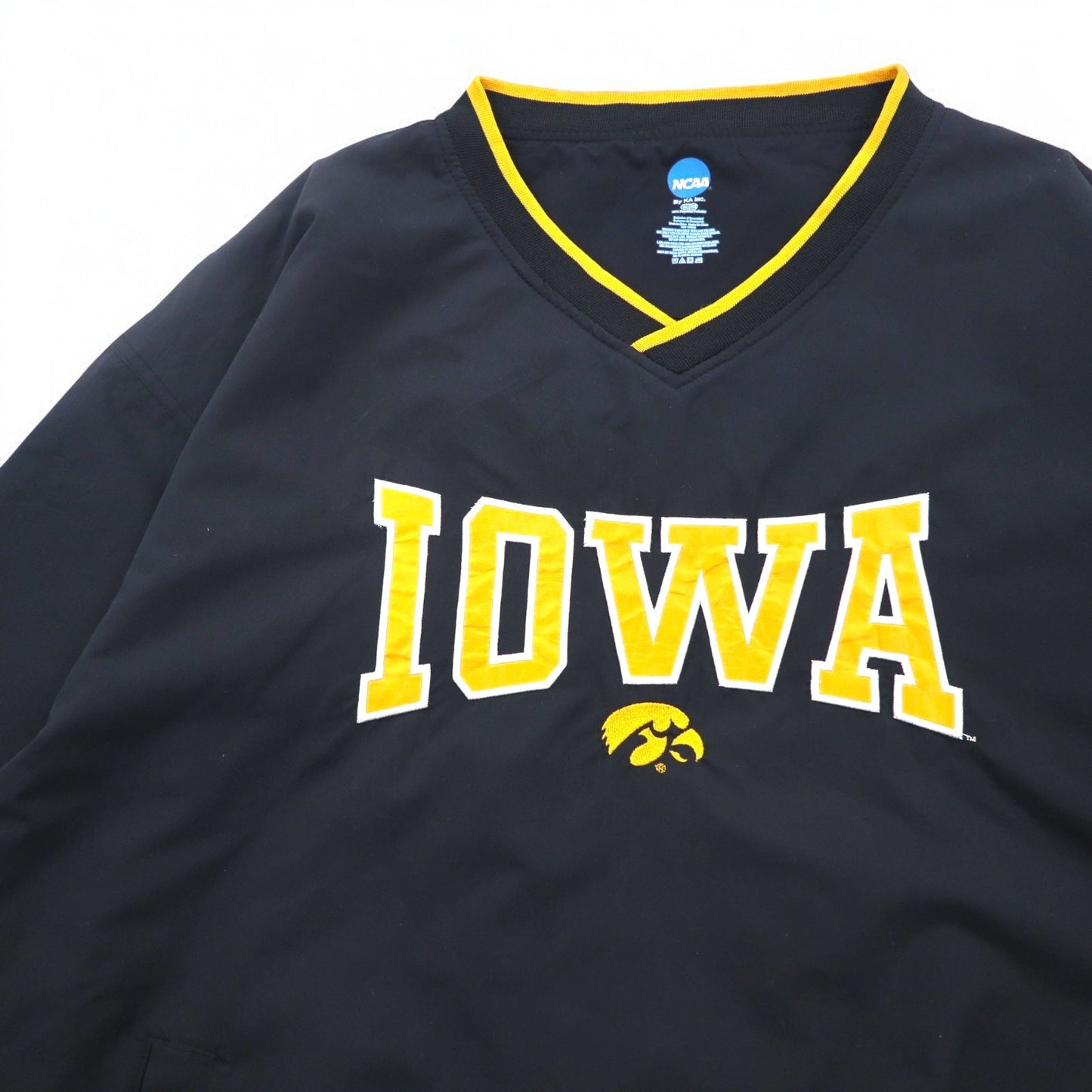 NCAA by KA inc. リブライン ピステ プルオーバー ナイロンジャケット XL ブラック カレッジ IOWA