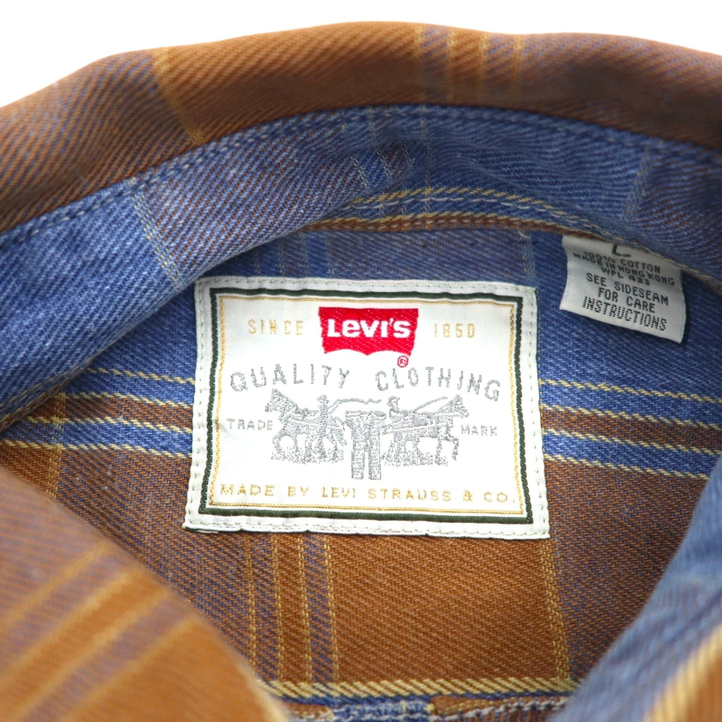 Levi's 90年代 ボタンダウン フランネルシャツ L ブラウン チェック シルバータブ 60507-1282 832M