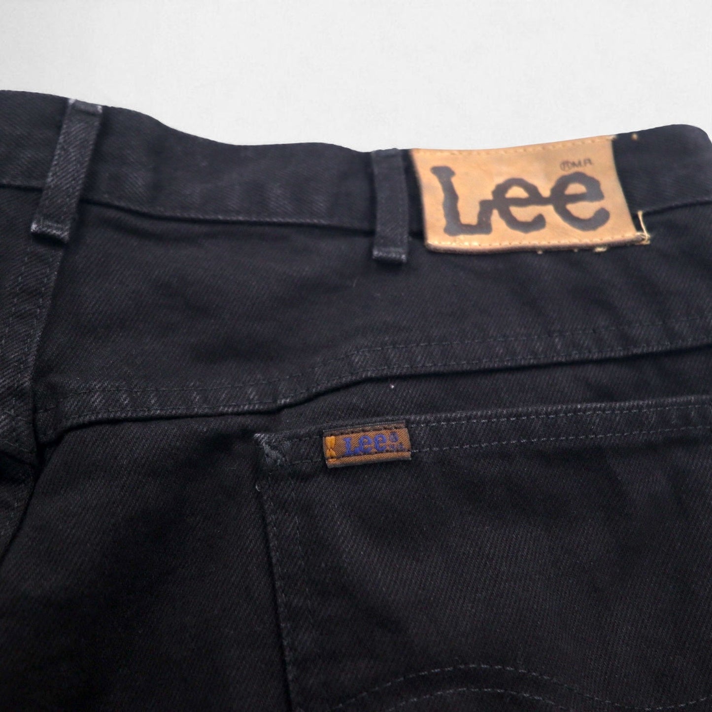 Lee RIDERS 90年代 USA製 リラックスフィット テーパード デニムパンツ XL ブラック ジッパーフライ レザーパッチ 208-5508 デッドストック 未使用品