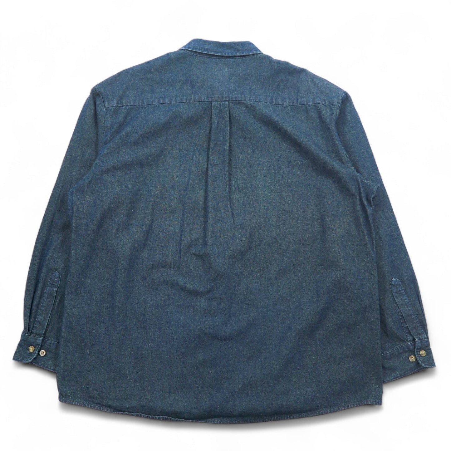 Dickies デニム ボタンダウンシャツ 3XL ダークインディゴ ブルー  ビッグサイズ ニカラグア製