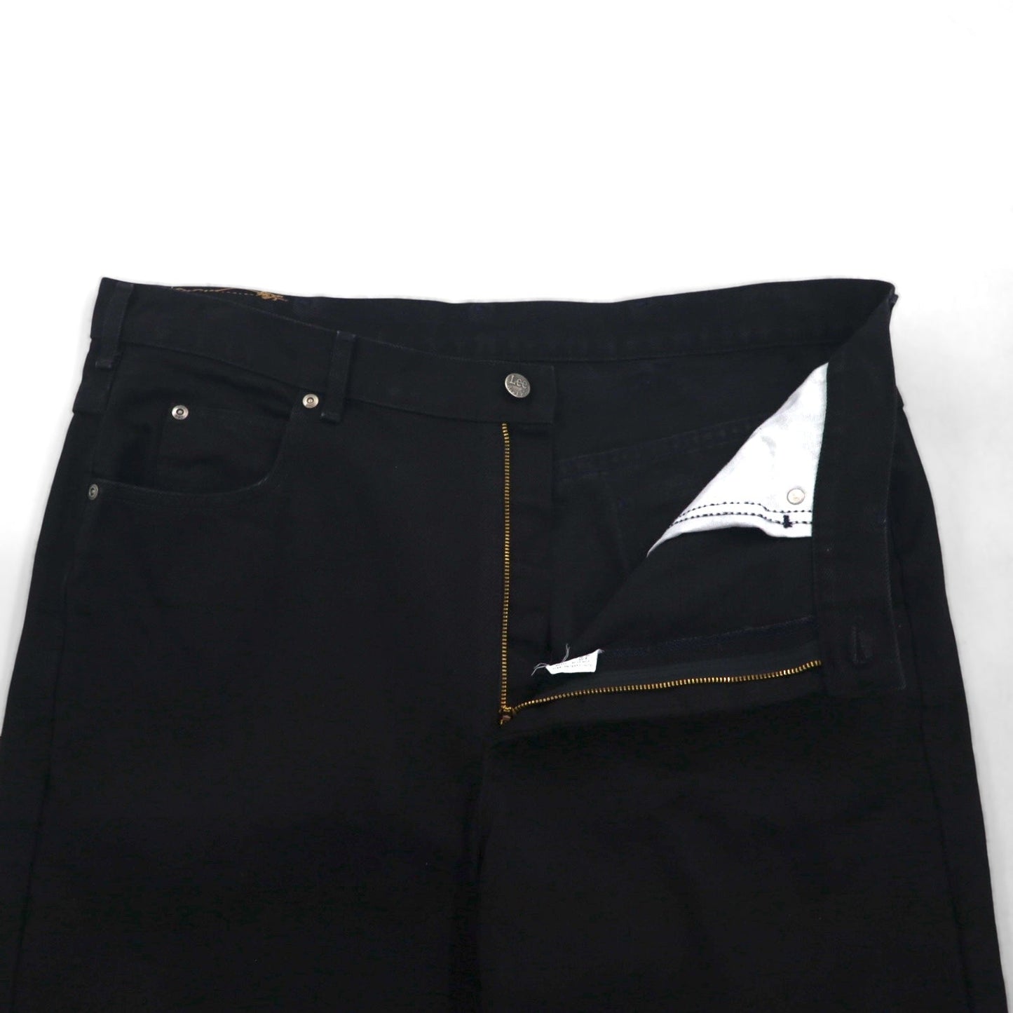 Lee RIDERS 90年代 USA製 リラックスフィット テーパード デニムパンツ XL ブラック ジッパーフライ レザーパッチ 208-5508 デッドストック 未使用品