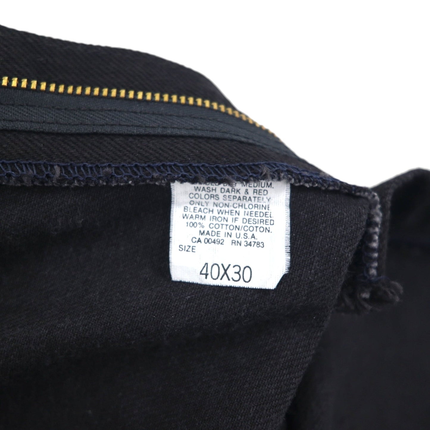 Lee RIDERS 90年代 USA製 リラックスフィット テーパード デニムパンツ XL ブラック ジッパーフライ レザーパッチ 208-5508 デッドストック 未使用品