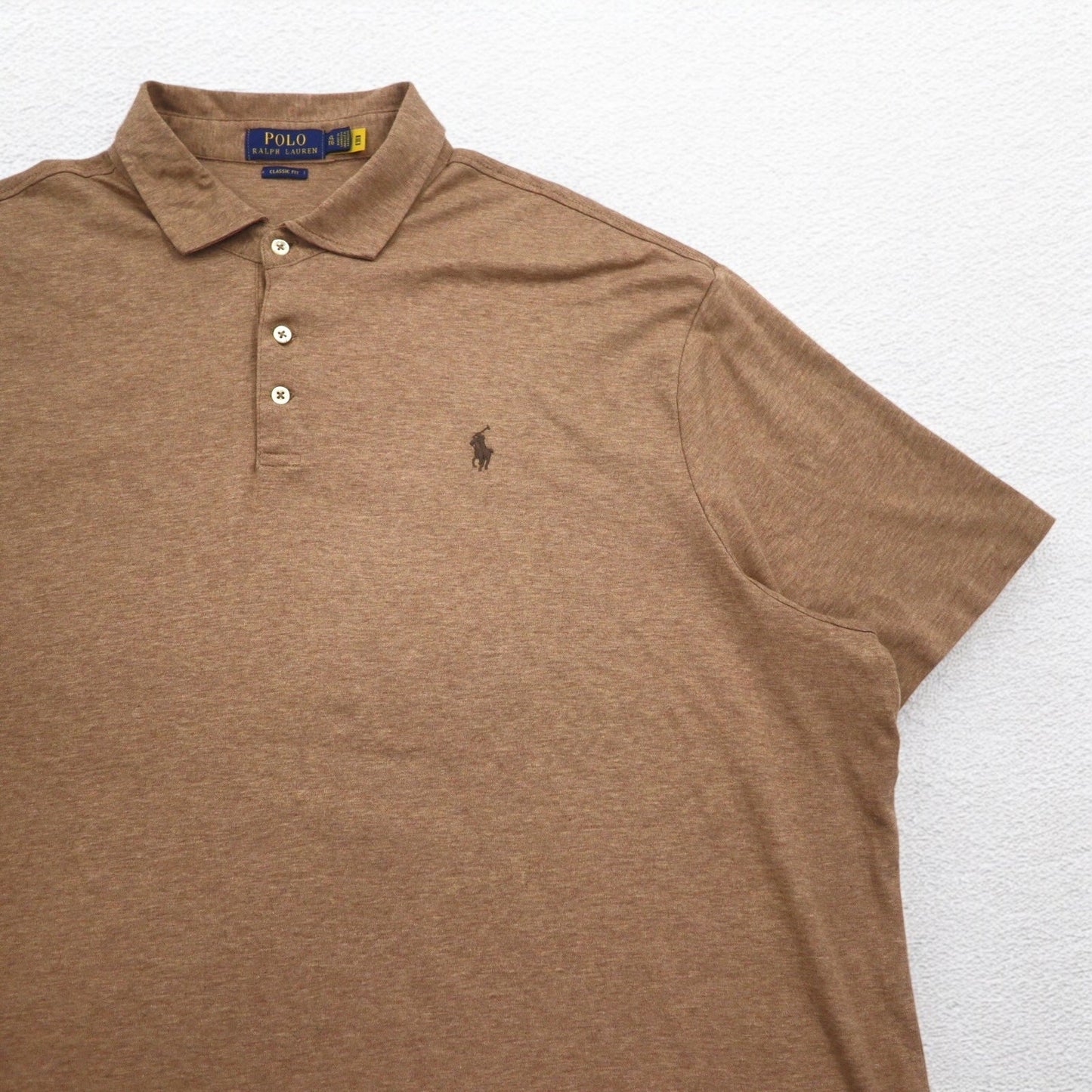 POLO RALPH LAUREN クラシックフィット ポロシャツ XL CLASSIC FIT ベージュ スモールポニー刺繍