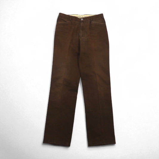 BURBERRY × DAVIDE CENCI センタープレス ストレート チノパンツ M ブラウン コットン