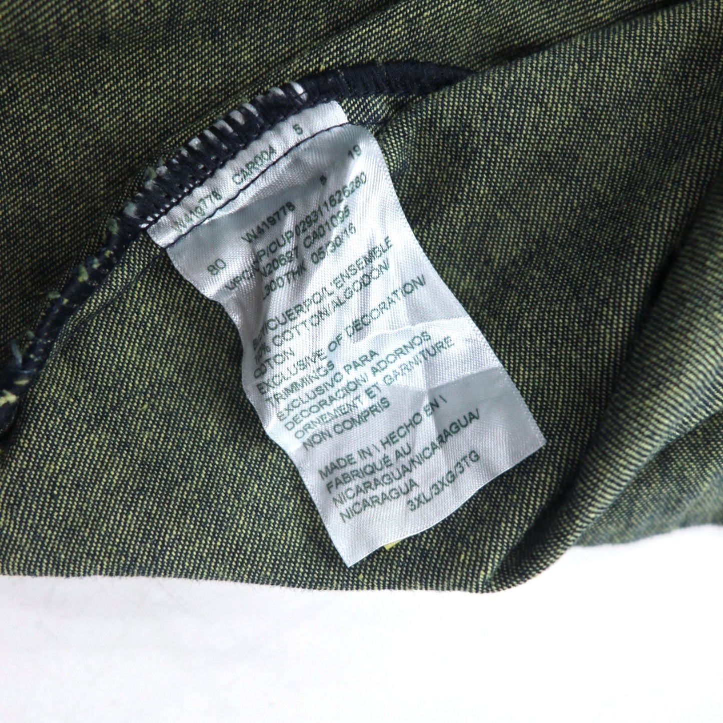 Dickies デニム ボタンダウンシャツ 3XL ダークインディゴ ブルー  ビッグサイズ ニカラグア製