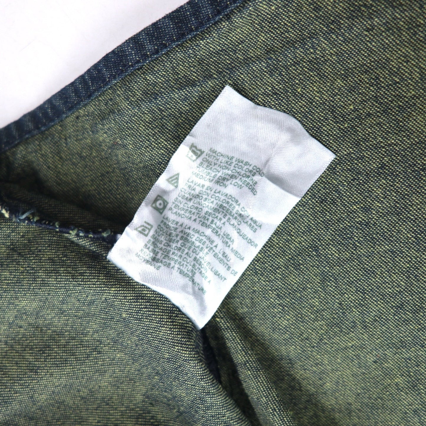 Dickies デニム ボタンダウンシャツ 3XL ダークインディゴ ブルー  ビッグサイズ ニカラグア製