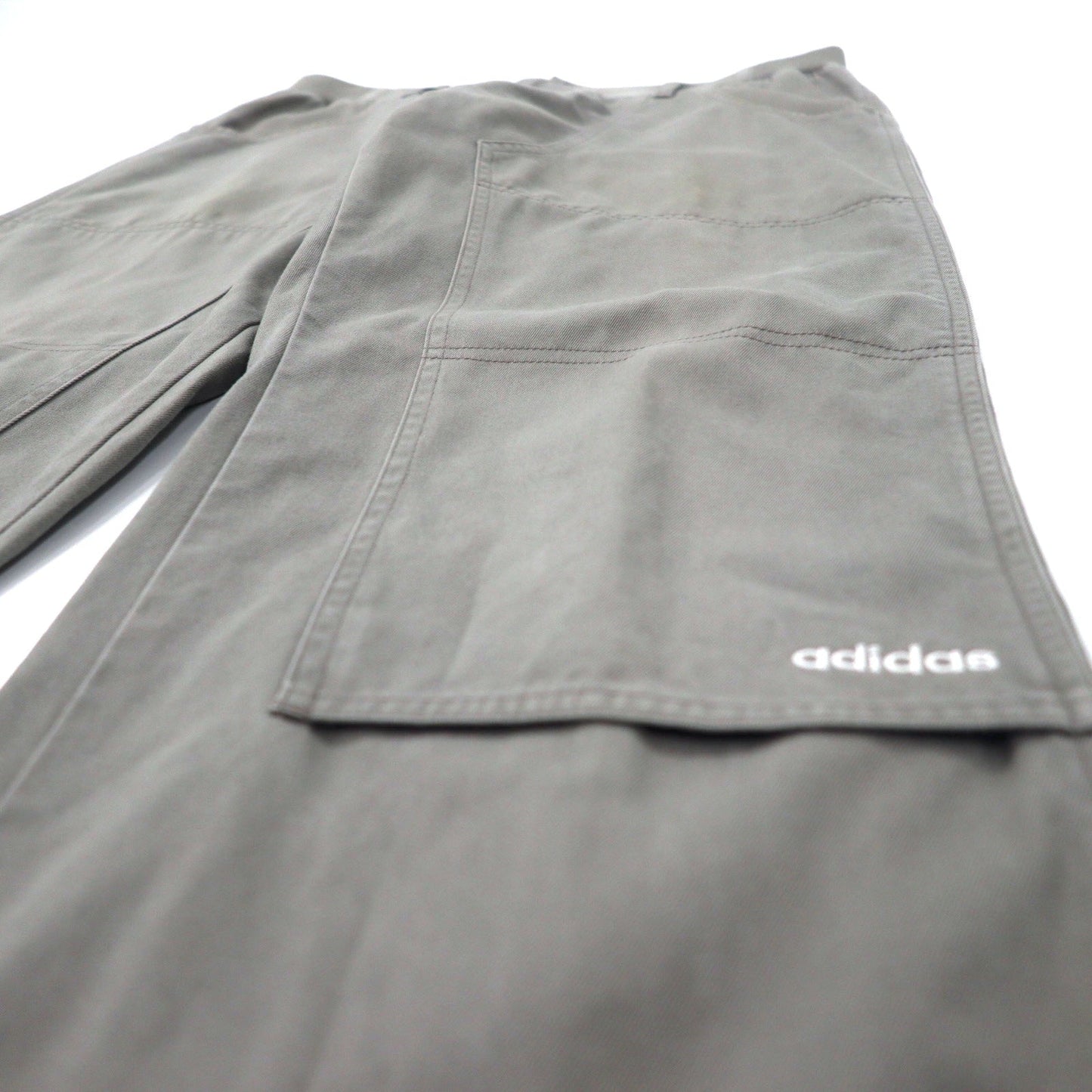 adidas 00年代 ダブルニー ダック  ワークパンツ O グレー コットン 3ストライプス