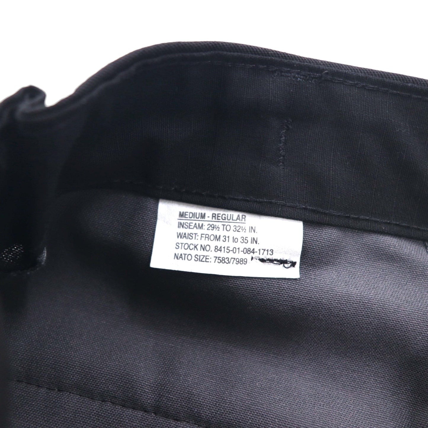 US ARMY 米軍 コンバット トラウザーズ リップストップ カーゴパンツ M ブラック ミリタリー 8415-01-084-1713