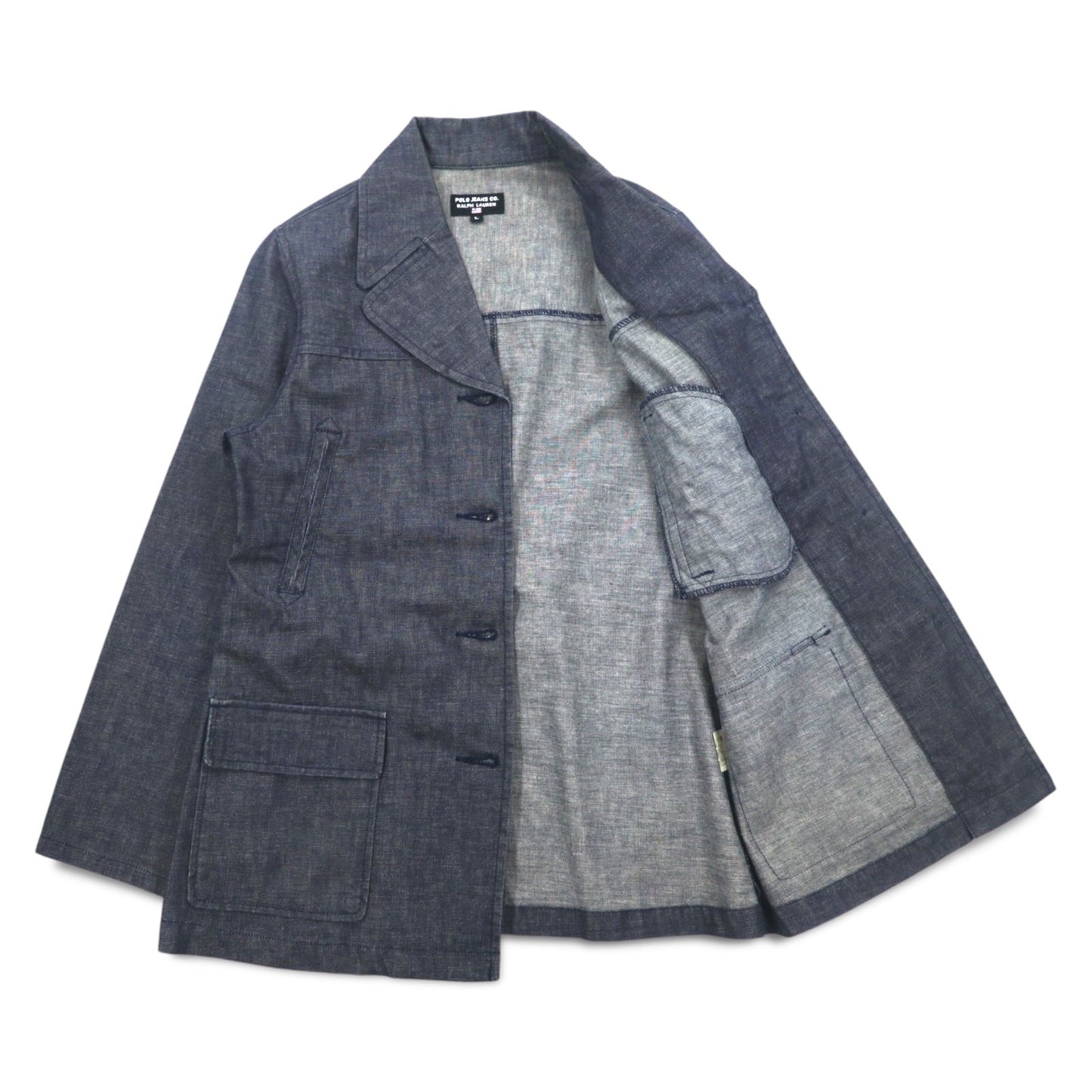 POLO JEANS CO. RALPH LAUREN 90年代 デニム マリンコート カバーオール L インディゴ ブルー