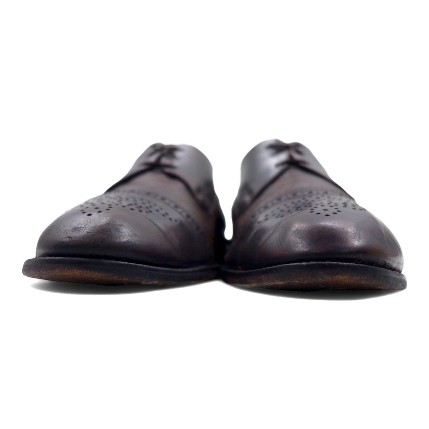 JOHNSTON & MURPHY イタリア製 メダリオン セミブローグ ドレスシューズ 28cm ブラウン レザー CELLINI 3182