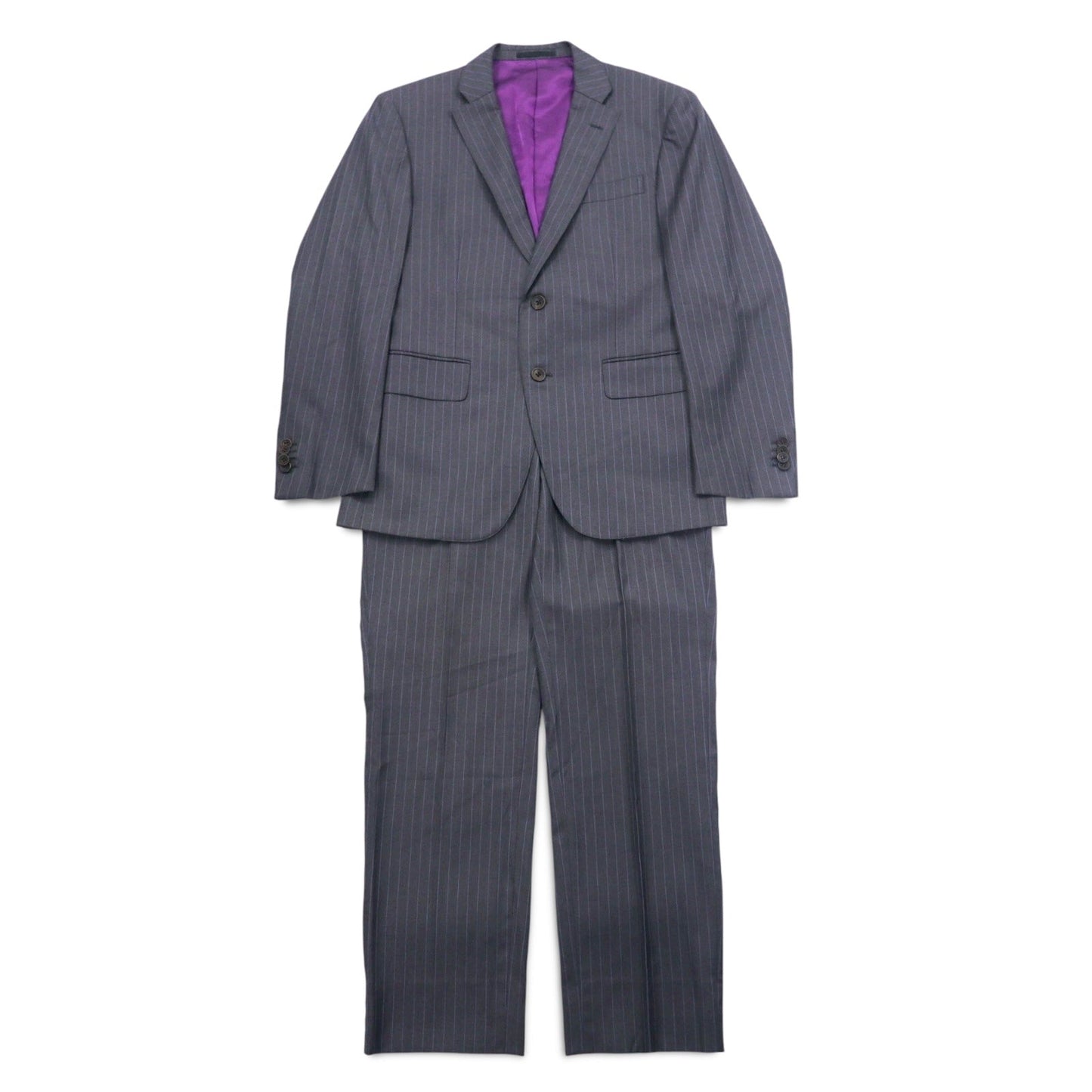 Loro Piana × MENS CLUB HASHIMOTO 2B スーツ セットアップ L グレー ストライプ ウール シルク混 日本製