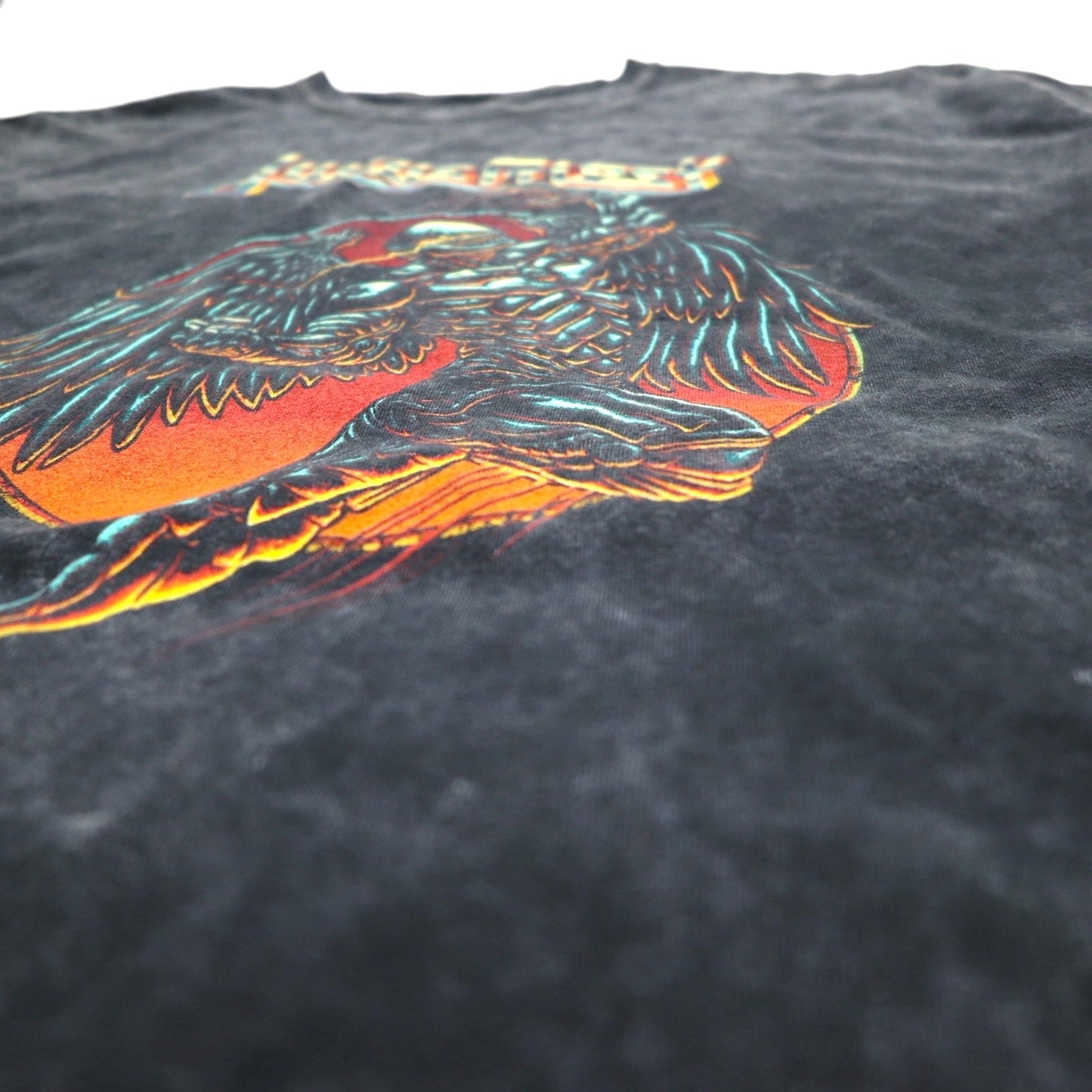 Judas Priest ジューダス プリースト ヘヴィメタル バンド Tシャツ バンT L ブラック ヴィンテージ加工 GLOBAL ホンジュラス製