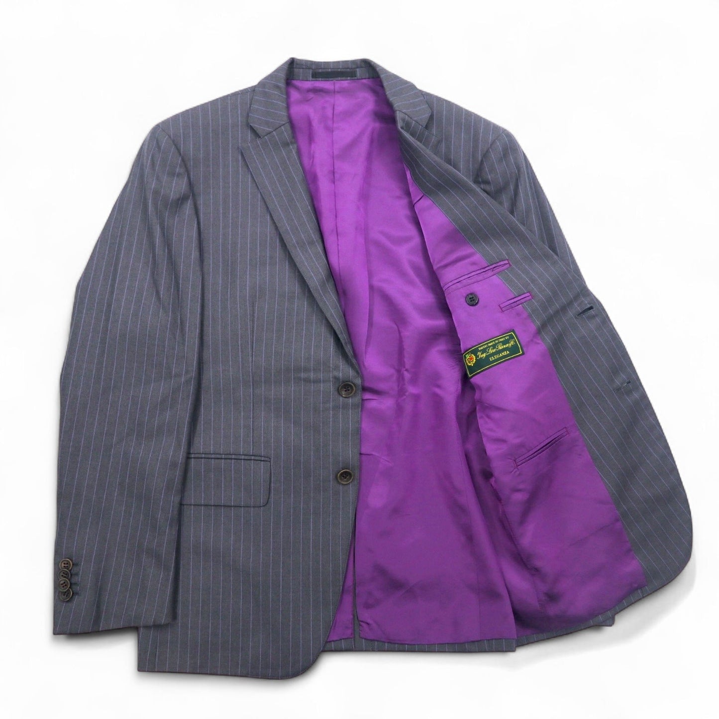 Loro Piana × MENS CLUB HASHIMOTO 2B スーツ セットアップ L グレー ストライプ ウール シルク混 日本製