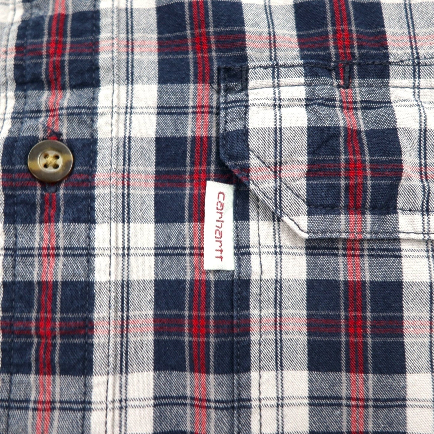 carhartt リラックスフィット RELAXED FIT ボタンダウン フランネルシャツ L グレー チェック 胸ポケット 102214 412