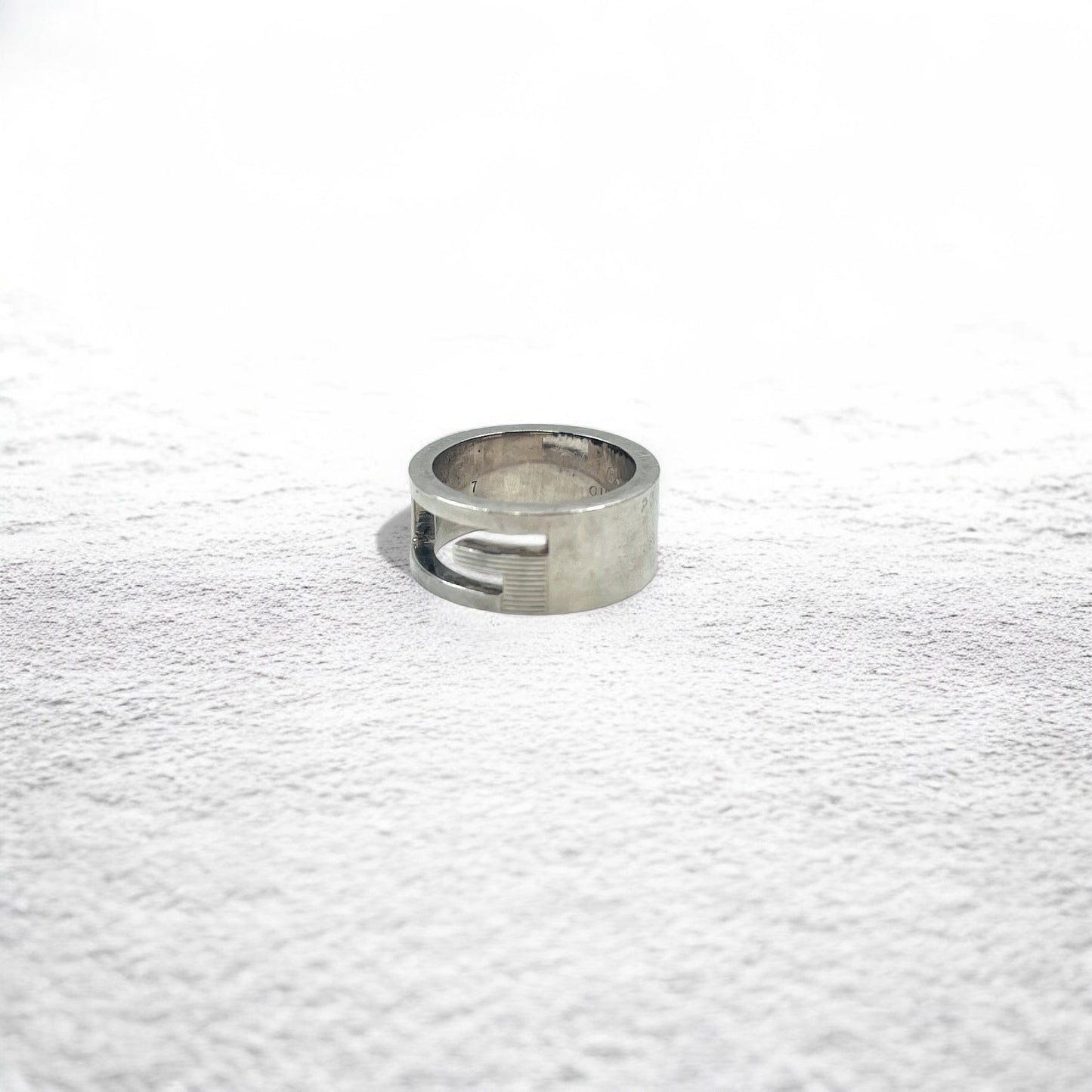 GUCCI イタリア製 Gマーク Gリング 指輪 ピンキーリング 6号 シルバー Ag925