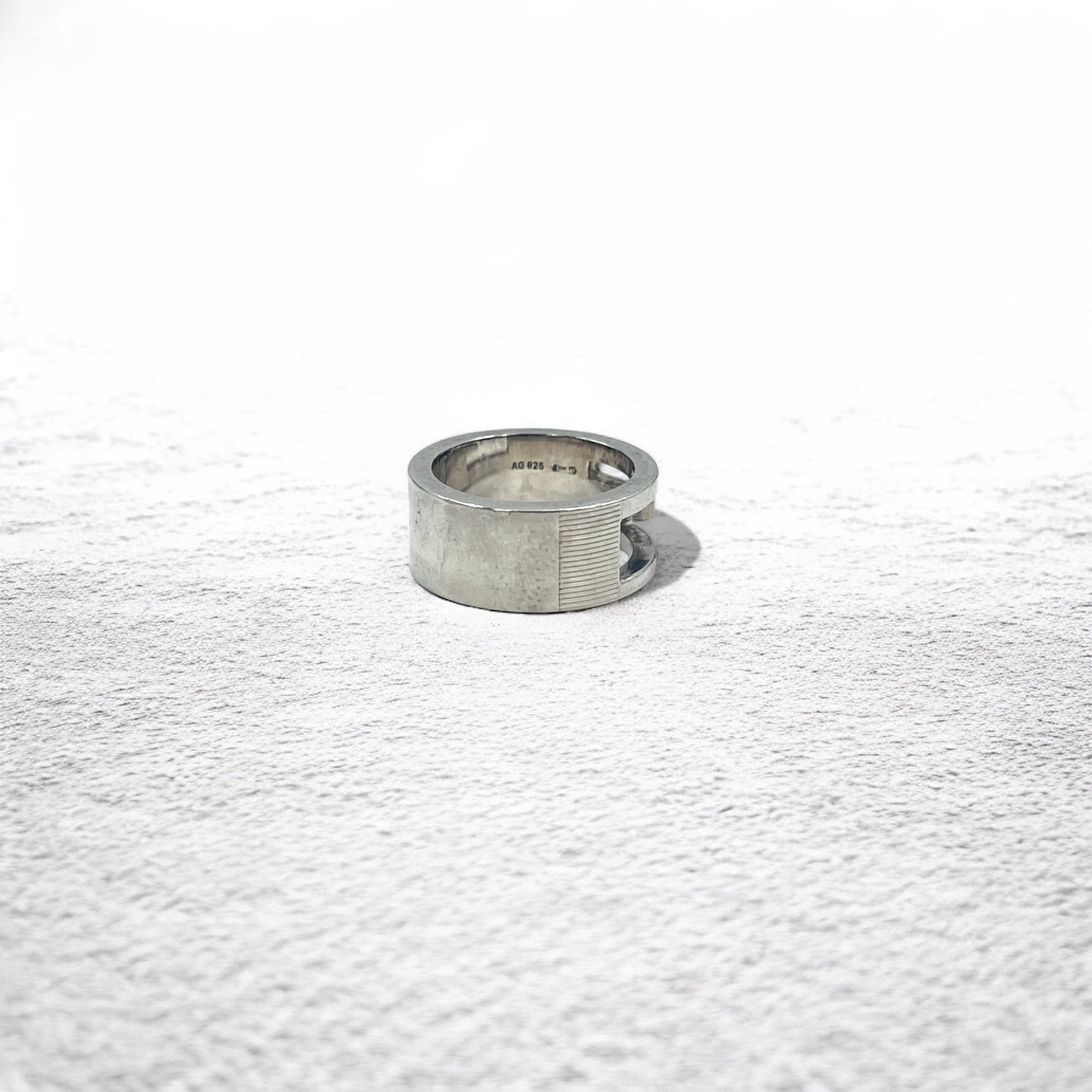 GUCCI イタリア製 Gマーク Gリング 指輪 ピンキーリング 6号 シルバー Ag925