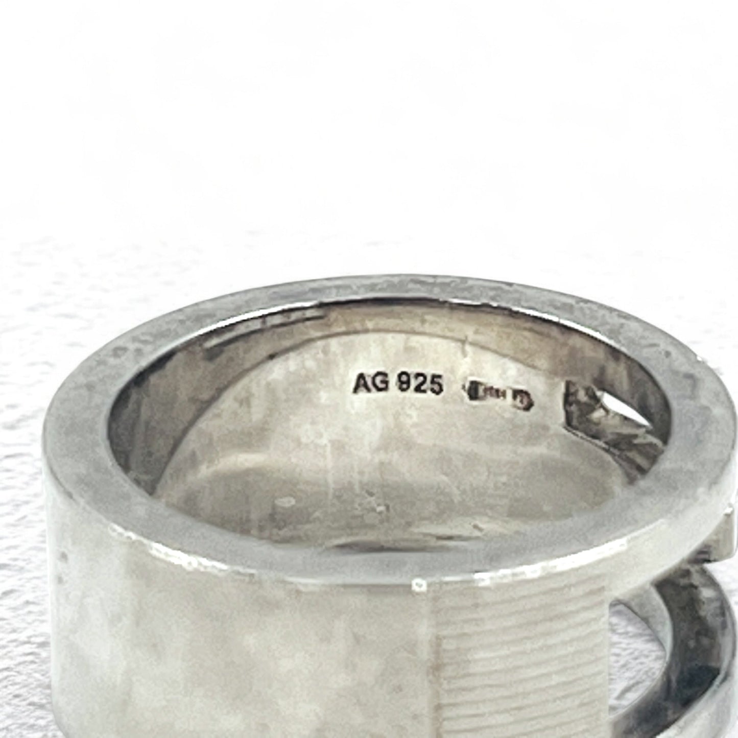 GUCCI イタリア製 Gマーク Gリング 指輪 ピンキーリング 6号 シルバー Ag925