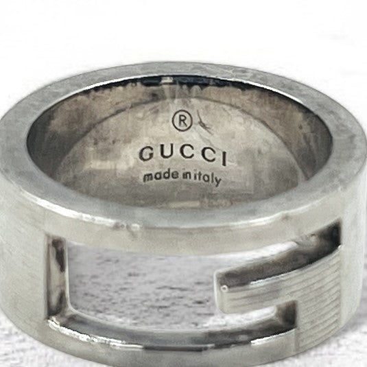 GUCCI イタリア製 Gマーク Gリング 指輪 ピンキーリング 6号 シルバー Ag925