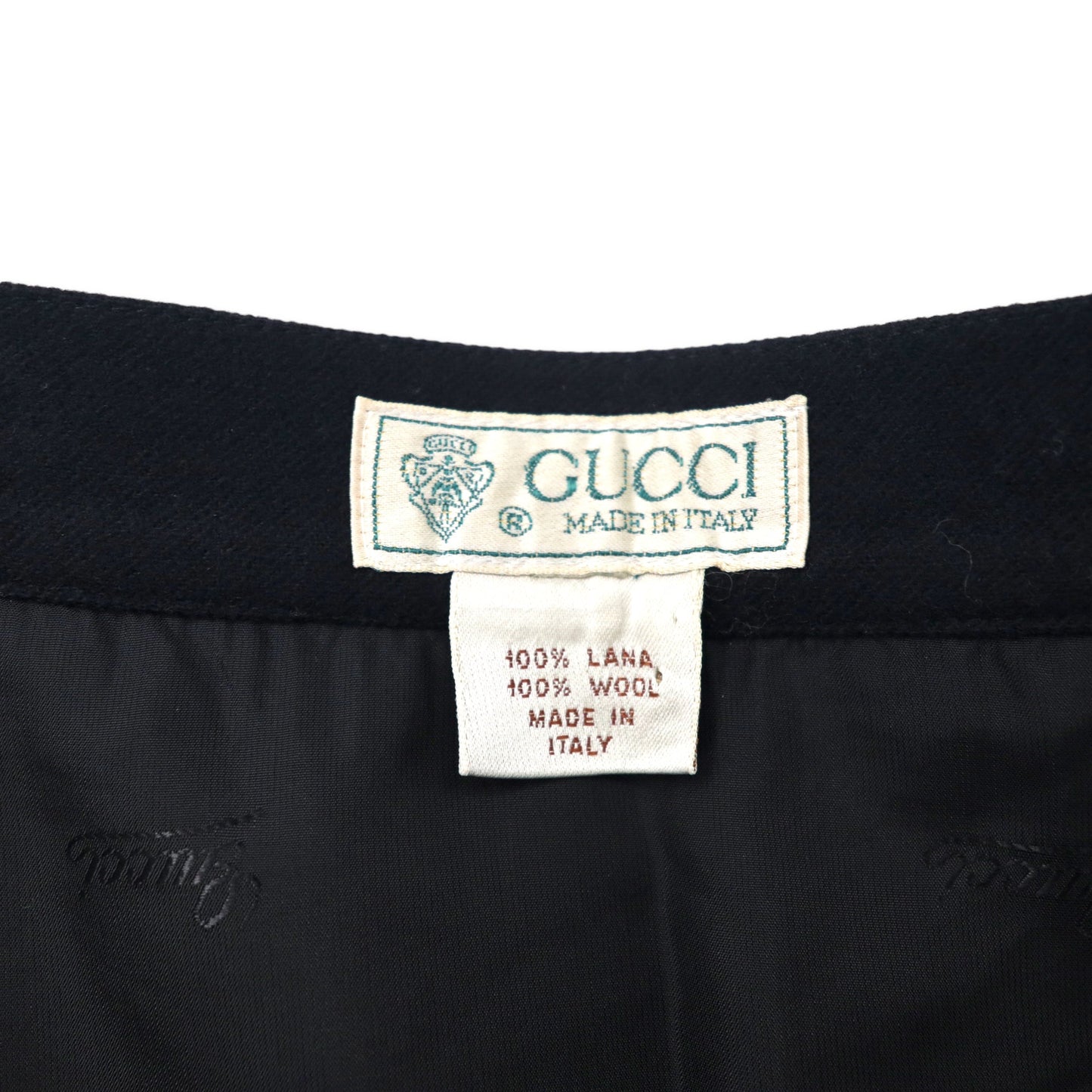 GUCCI オールドグッチ 80年代 ラップスカート FREE ブラック ウール イタリア製