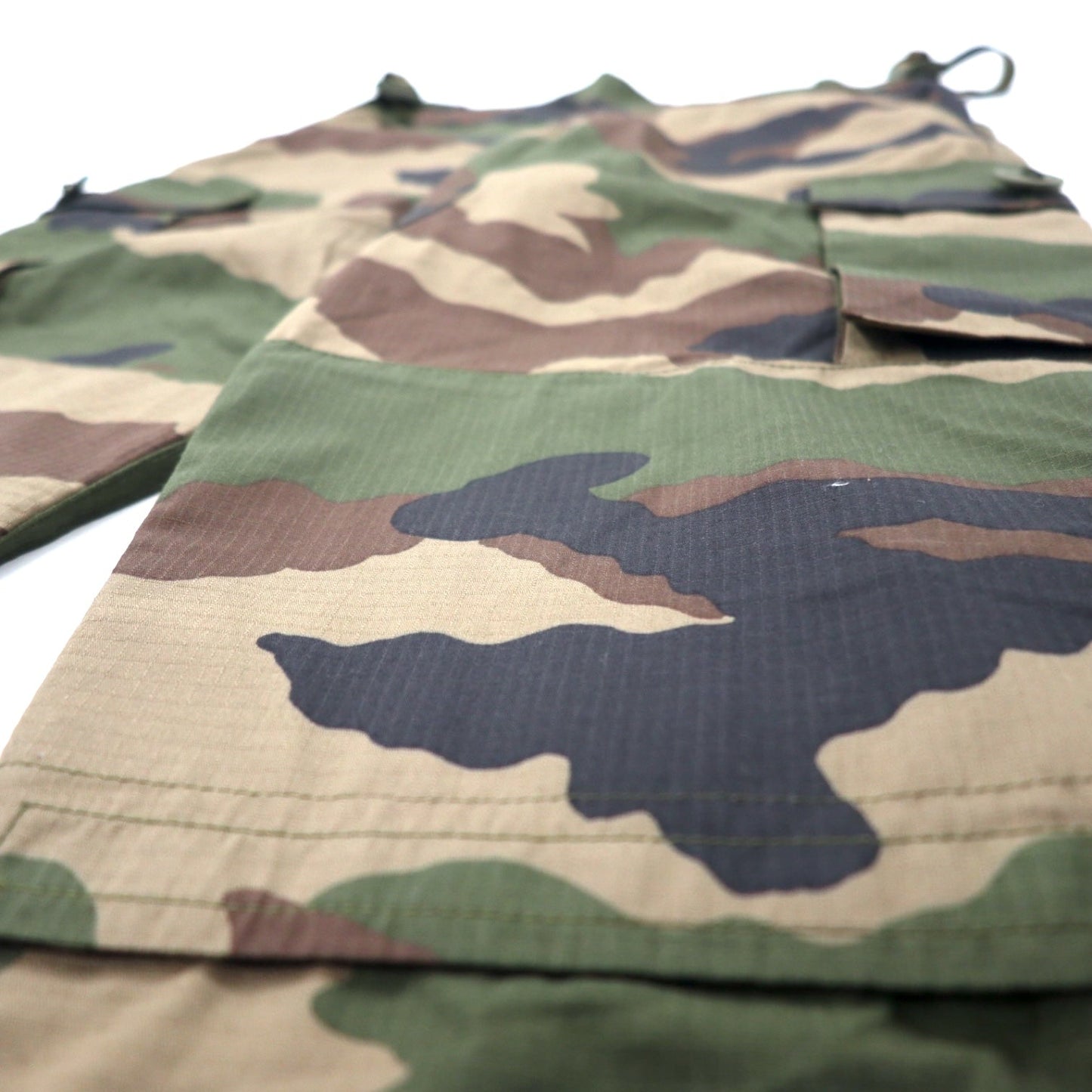 FRENCH ARMY フランス軍 ダブルニー カーゴパンツ M カーキ カモフラ リップストップ ユーティリティ ギミック ミリタリー LEO MINOR 2019