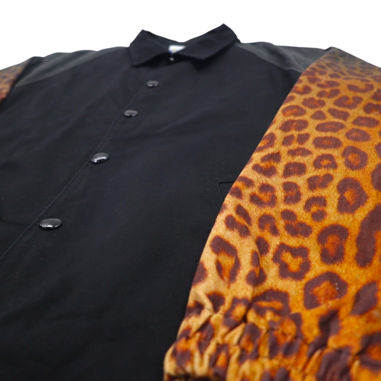 FACETASM レオパード コーチジャケット M ブラック コットン HT-JK-M05