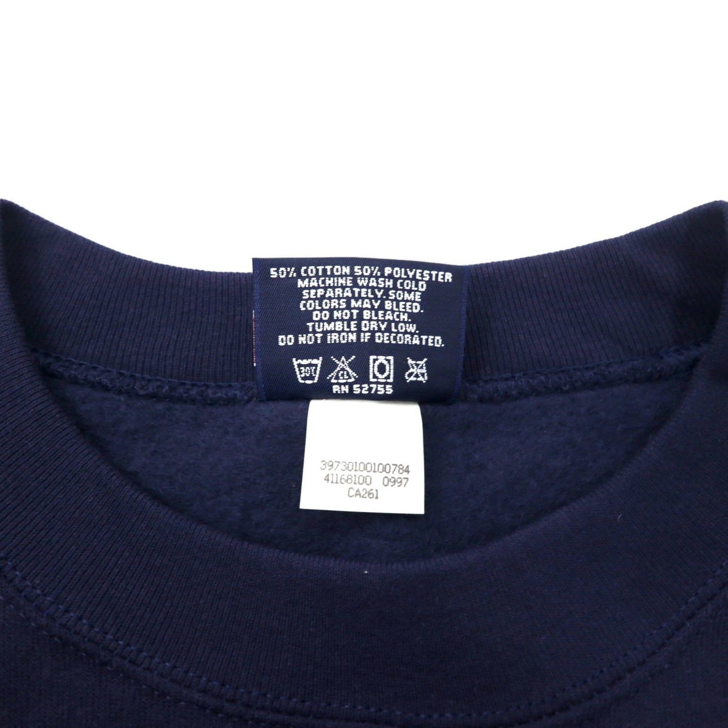 JAN SPORT USA製 90年代 カレッジ刺繍 スウェット M ネイビー コットン 裏起毛 UNIVERSITY OF TULSA