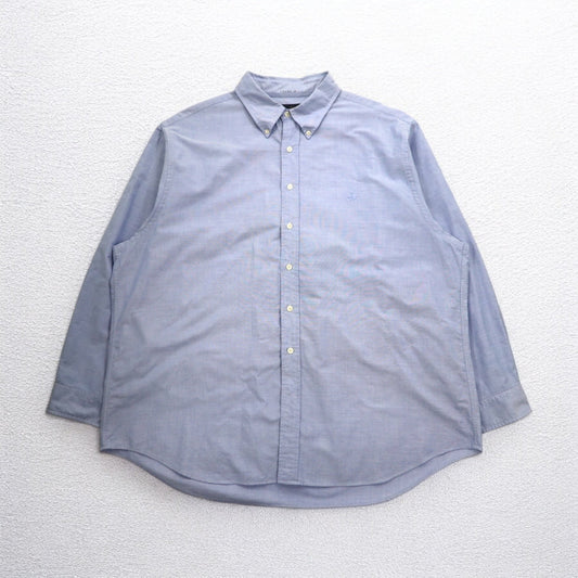 Brooks Brothers スーピマコットン オックスフォード ボタンダウンシャツ 2XL ブルー ビッグサイズ ワンポイントロゴ
