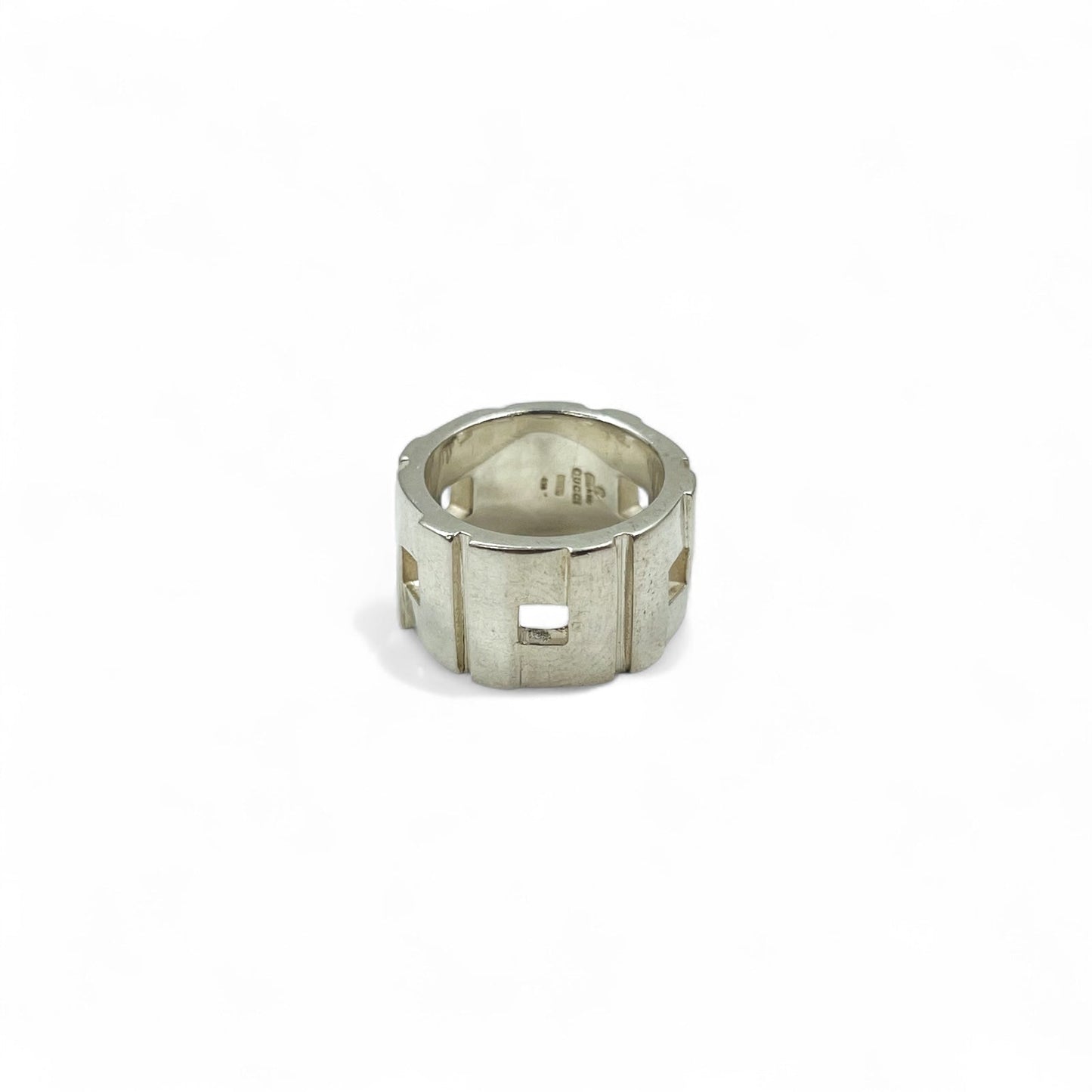 GUCCI ワイド バンド モダニスト リング 指輪 12号 シルバー 925 スクエア イタリア製