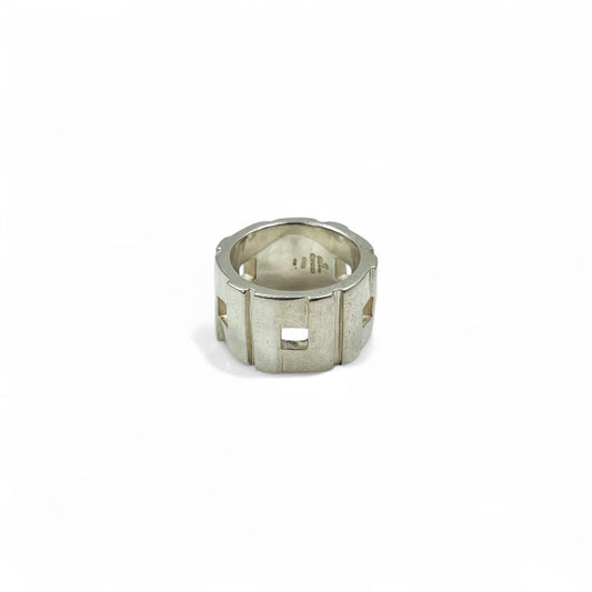 GUCCI ワイド バンド モダニスト リング 指輪 12号 シルバー 925 スクエア イタリア製