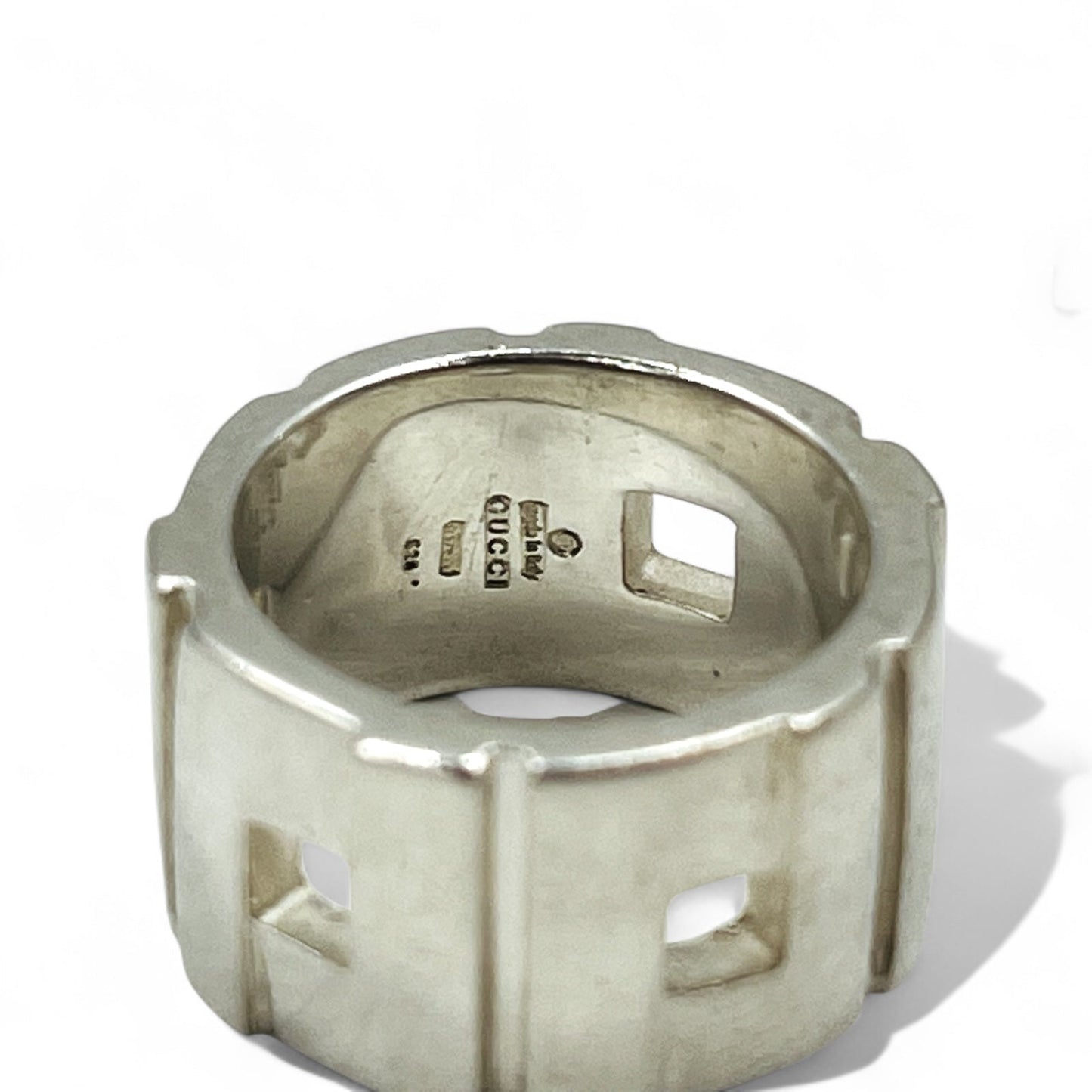 GUCCI ワイド バンド モダニスト リング 指輪 12号 シルバー 925 スクエア イタリア製