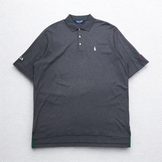 POLO GOLF RALPH LAUREN 90年代 ペルー製 ピマコットン ポロシャツ L グレー スモールポニー刺繍