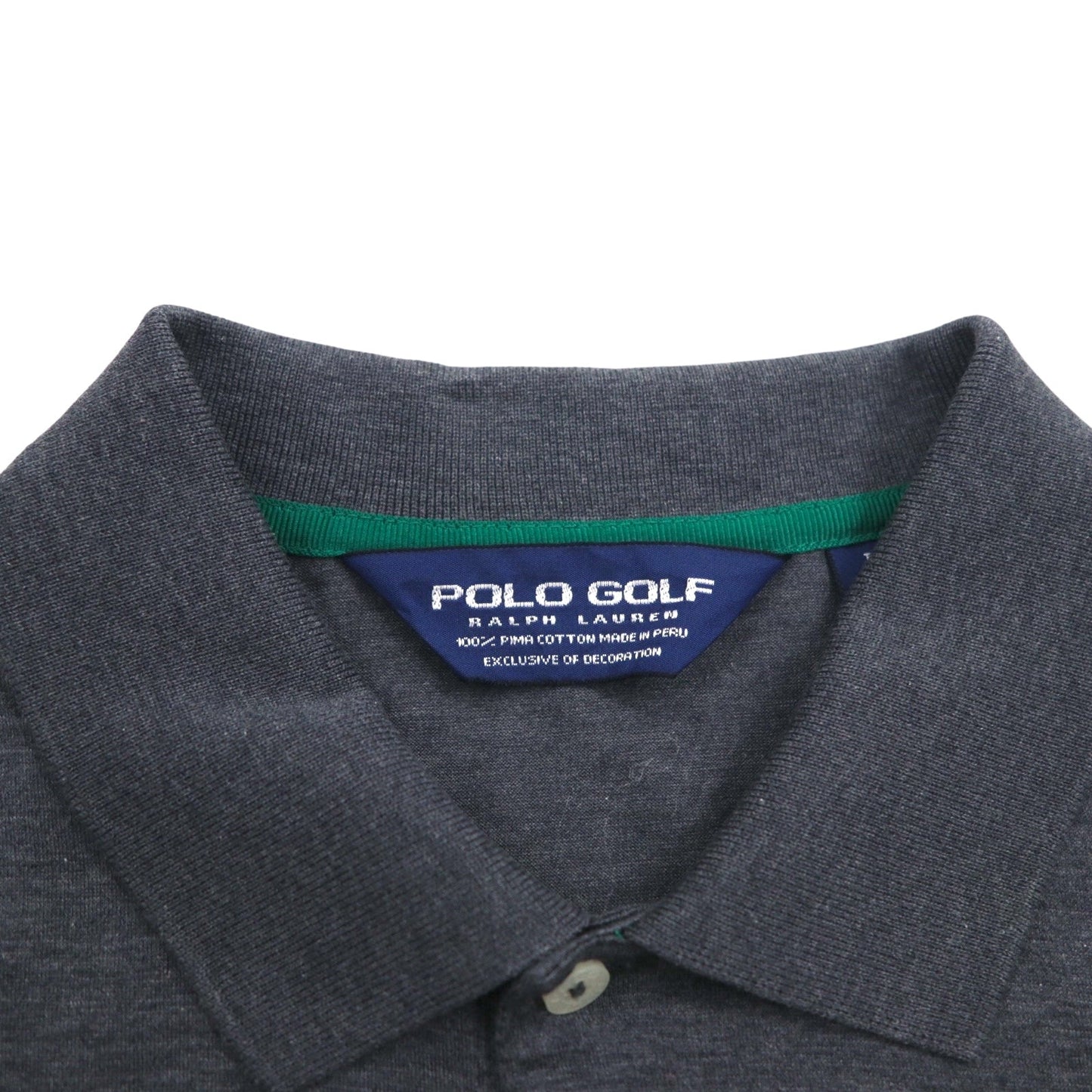 POLO GOLF RALPH LAUREN 90年代 ペルー製 ピマコットン ポロシャツ L グレー スモールポニー刺繍