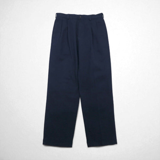 Brooks Brothers ADVANTAGE CHINO ELLIOT 2タック ワイド チノパンツ M ネイビー コットン