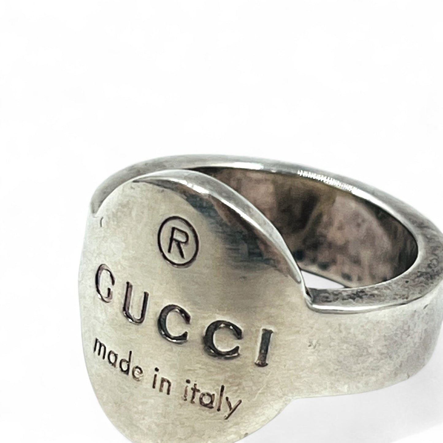 GUCCI トレードマーク オーバル ロゴ リング 10号 シルバー 925