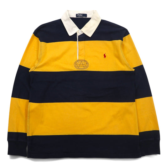 Polo by Ralph Lauren 90年代 ボーダー ラガーシャツ S イエロー コットン スモールポニー刺繍