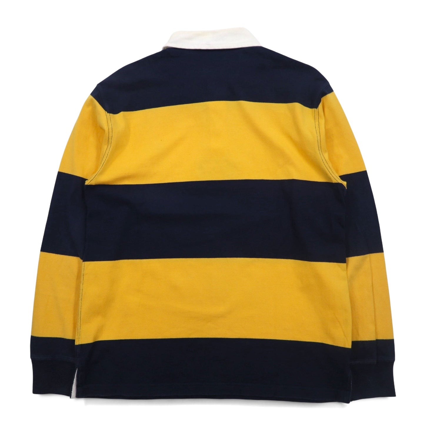 Polo by Ralph Lauren 90年代 ボーダー ラガーシャツ S イエロー コットン スモールポニー刺繍