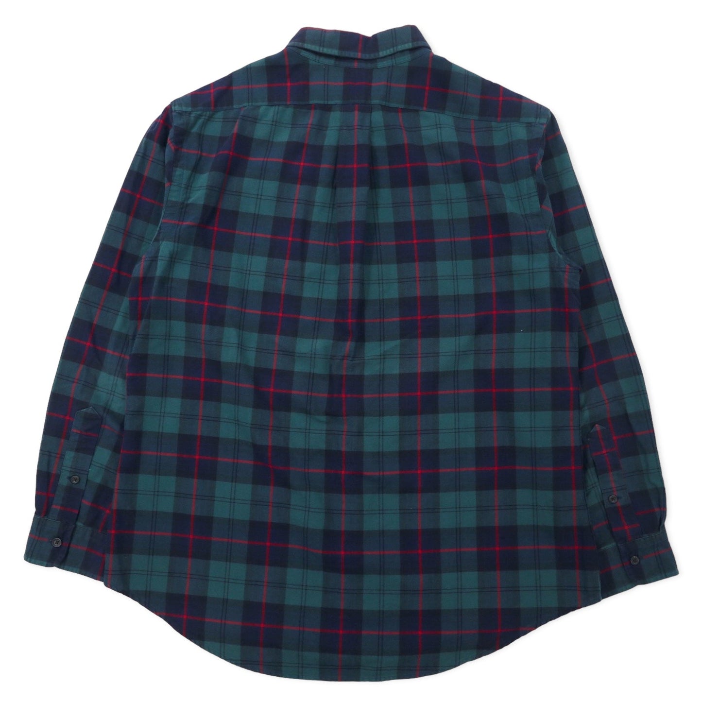 Ralph Lauren ボタンダウンシャツ XL グリーン チェック コットン CUSTOM FIT スモールポニー刺繍