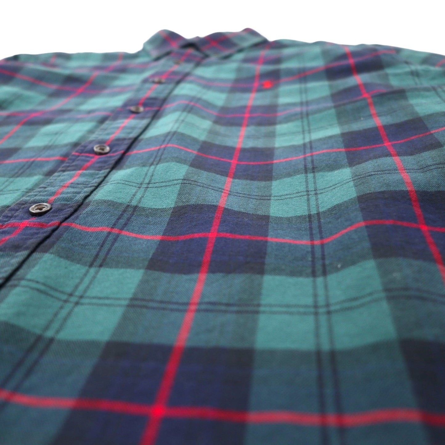 Ralph Lauren ボタンダウンシャツ XL グリーン チェック コットン CUSTOM FIT スモールポニー刺繍