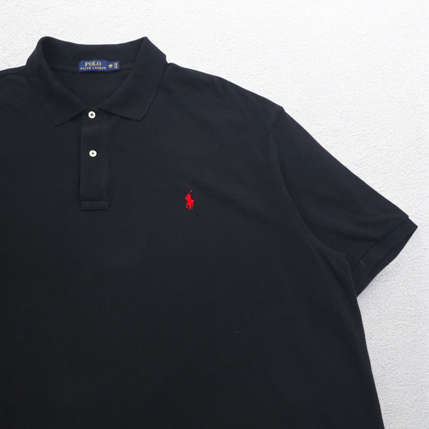 POLO RALPH LAUREN ポロシャツ 4XL BIG ビッグサイズ ブラック コットン 鹿の子 スモールポニー刺繍