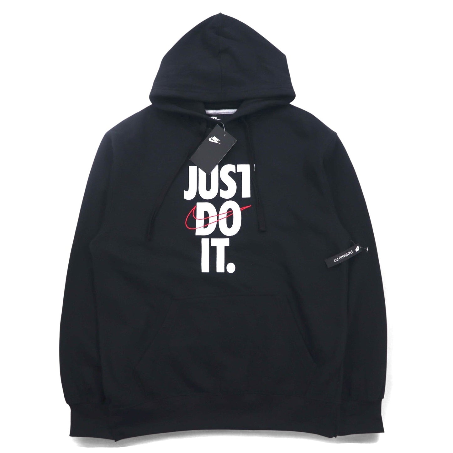 NIKE プルオーバーパーカー M ブラック JUST DO IT HOODIE 928717-010 パキスタン製 未使用品