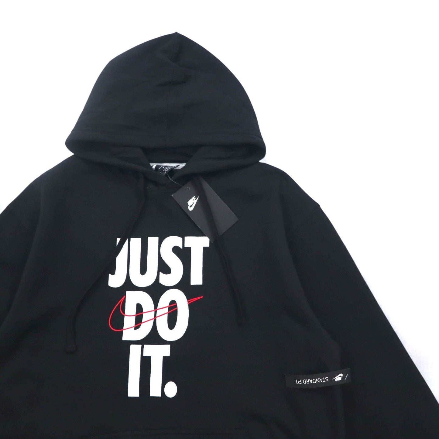NIKE プルオーバーパーカー M ブラック JUST DO IT HOODIE 928717-010 パキスタン製 未使用品
