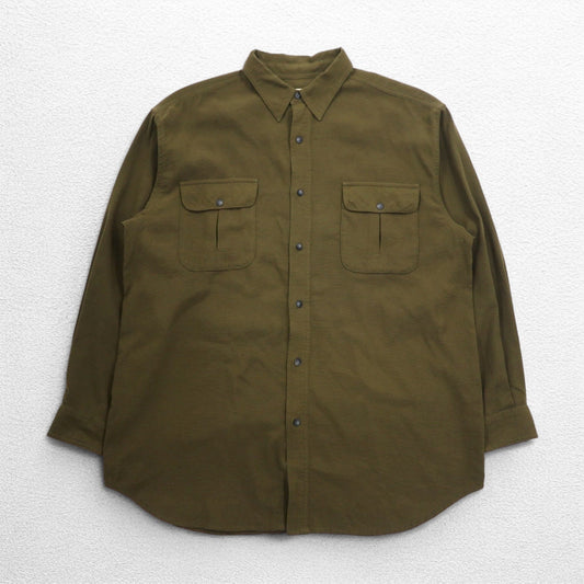THE NORTH FACE アウトドア ナイロン ワークシャツ L カーキ 胸ポケット US規格