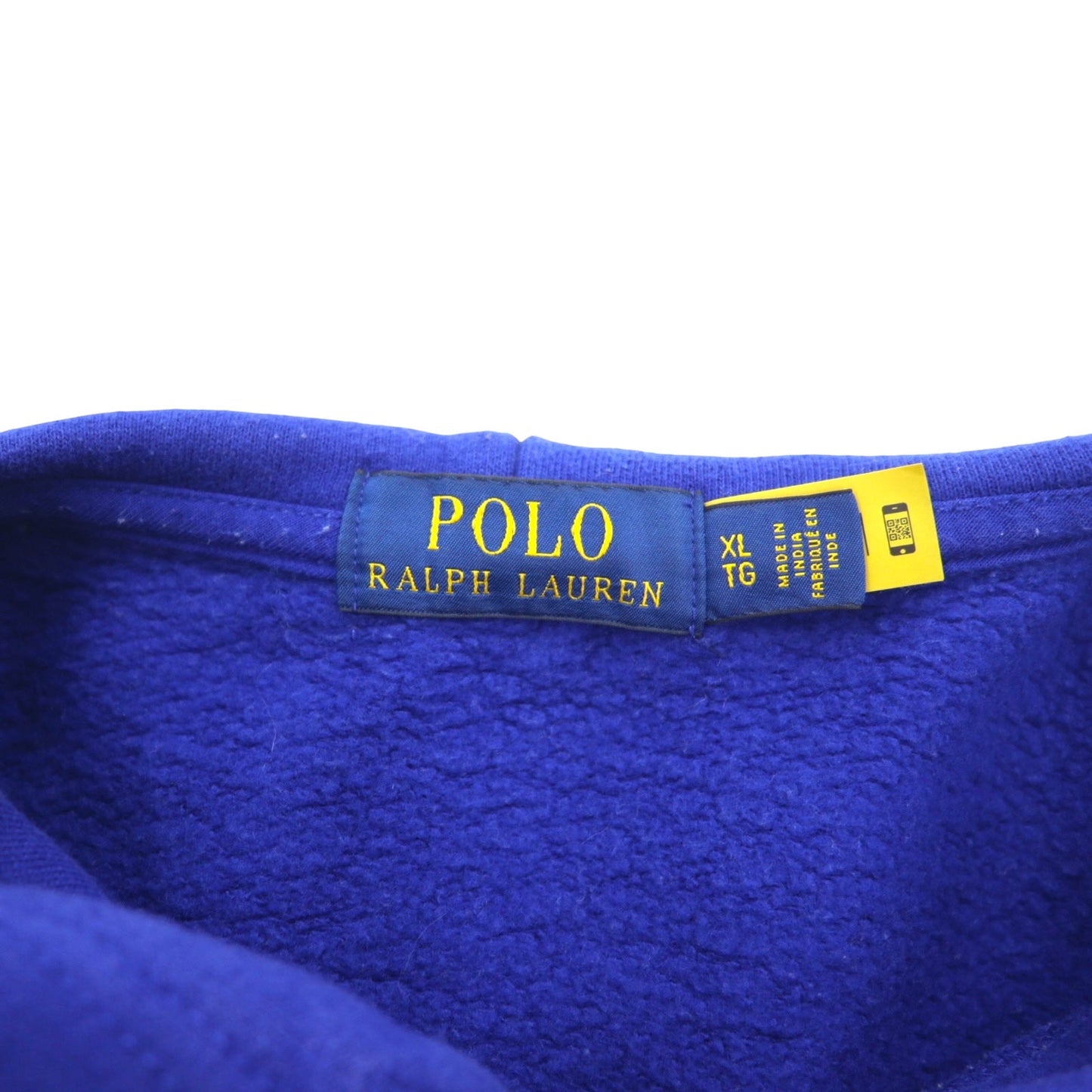 POLO RALPH LAUREN ロゴ 刺繍 プルオーバーパーカー XL ブルー コットン