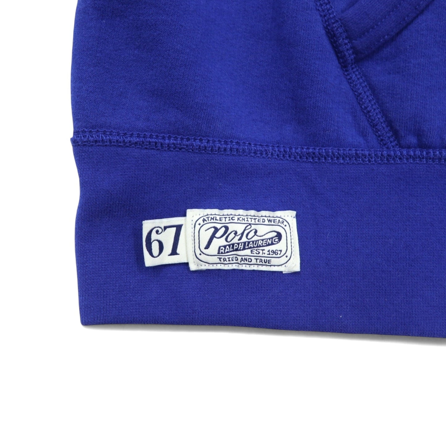 POLO RALPH LAUREN ロゴ 刺繍 プルオーバーパーカー XL ブルー コットン