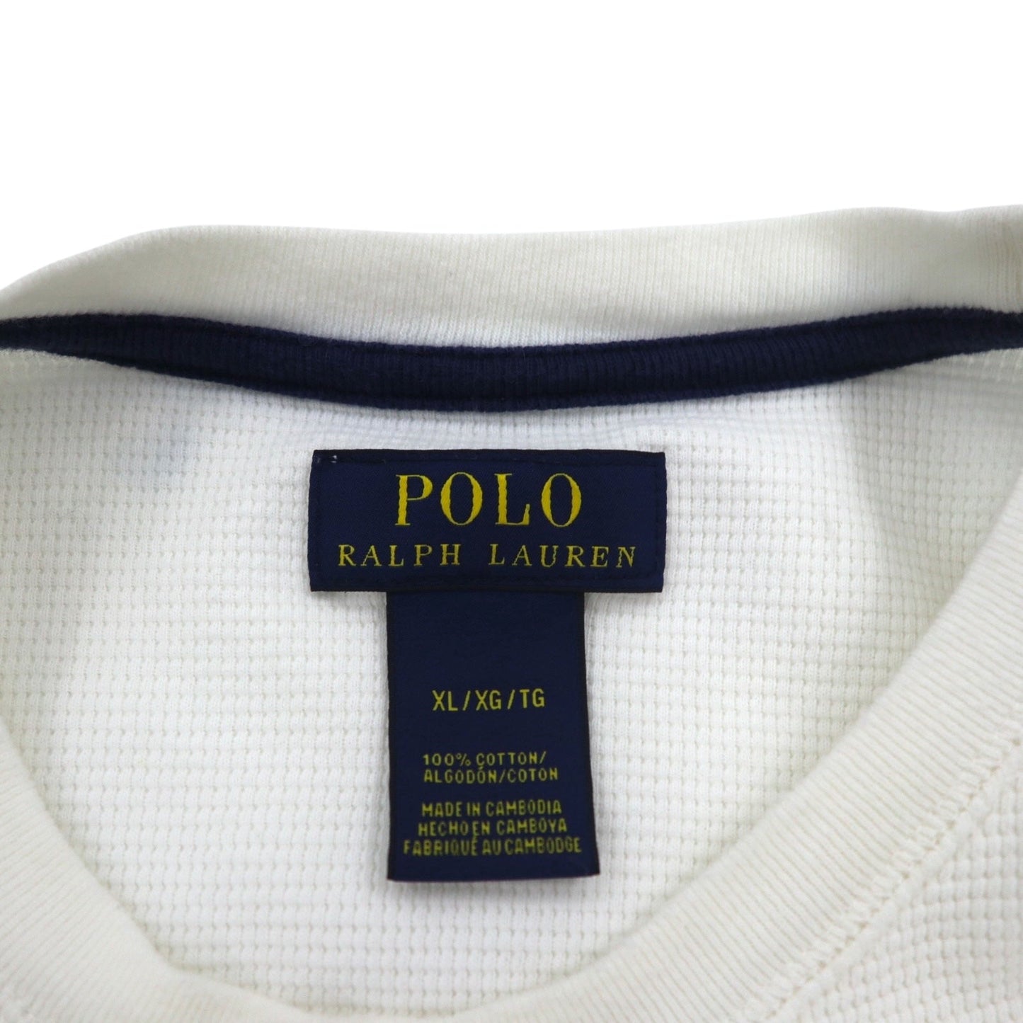 POLO RALPH LAUREN サーマル 半袖 Tシャツ XL ホワイト コットン スモールポニー刺繍