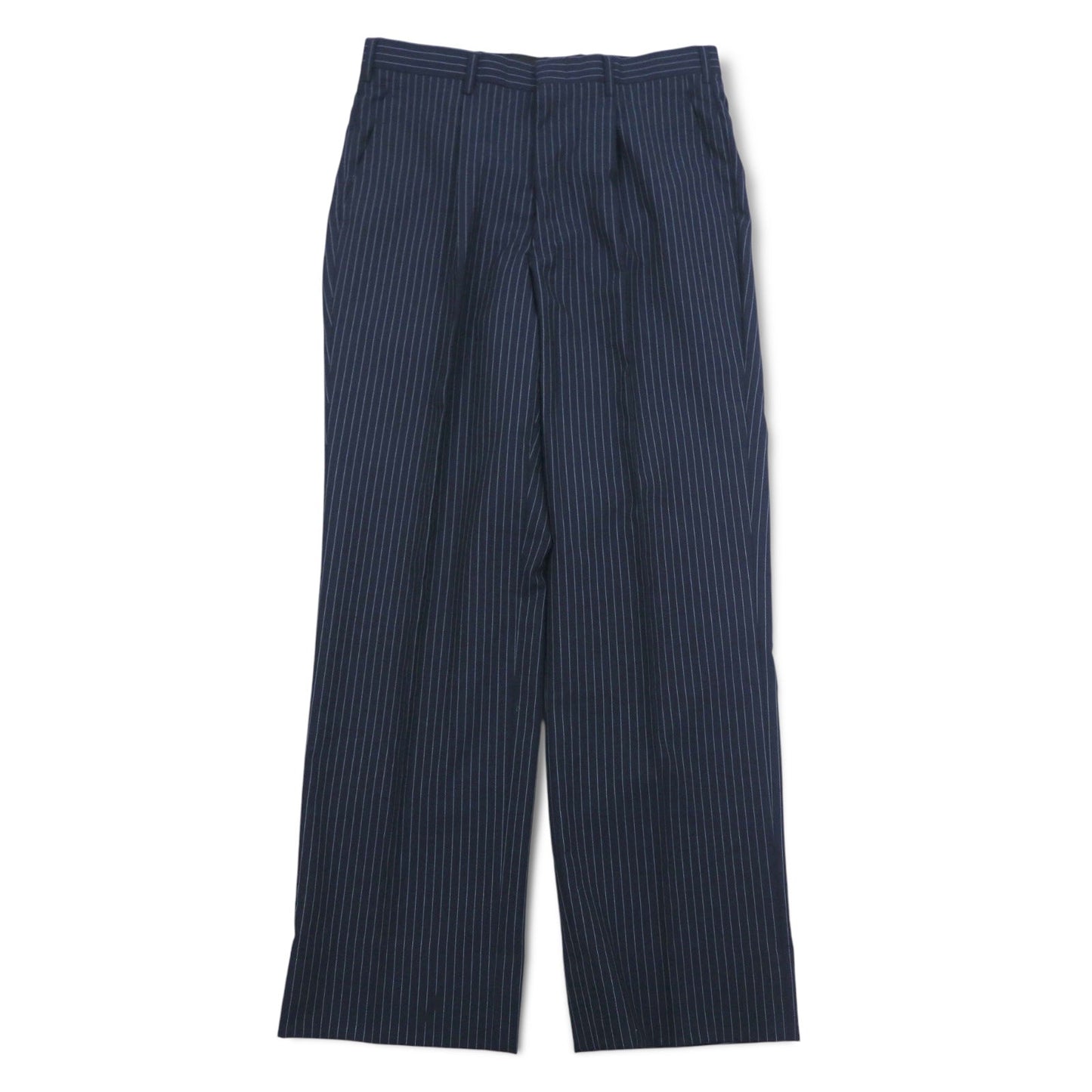 IASON TOKYO ( SADA ) 3B スーツ セットアップ L ネイビー ストライプ ウール センタープレス
