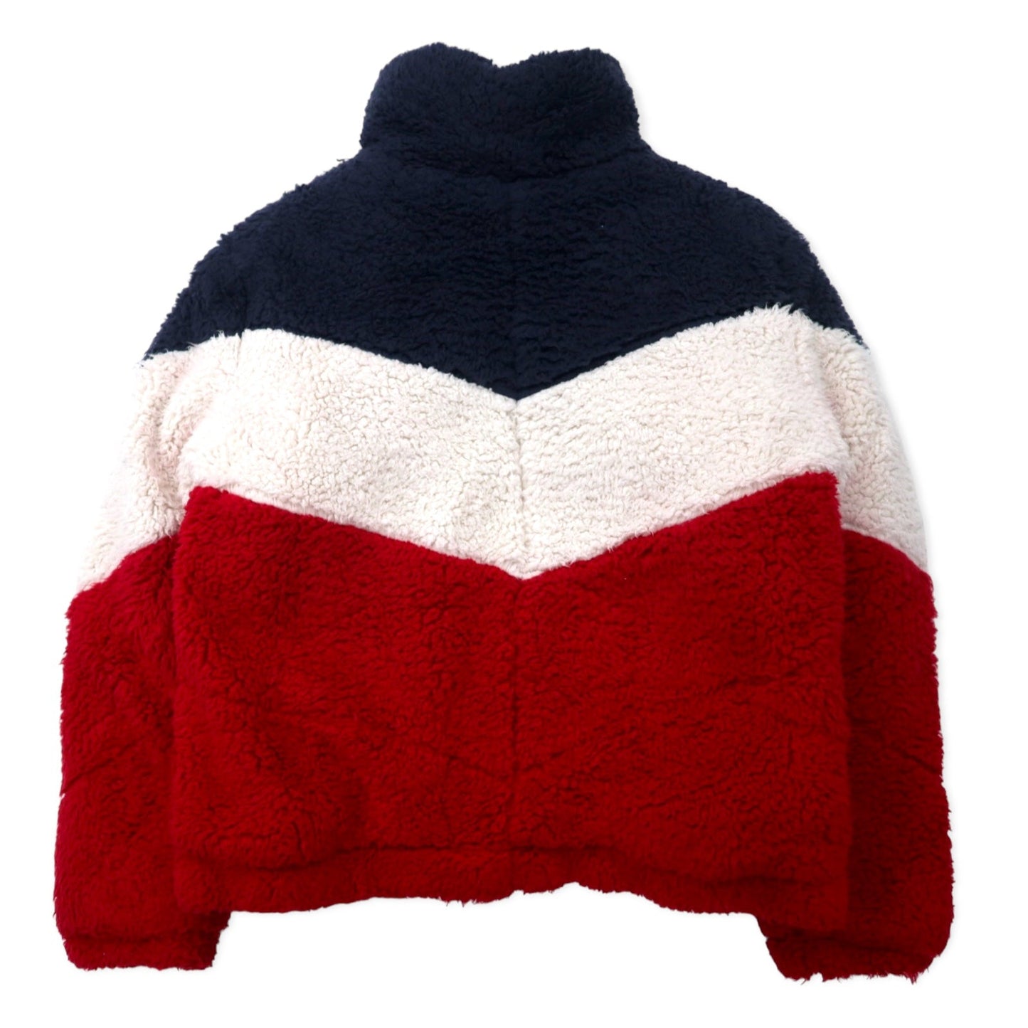 TOMMY HILFIGER SPORT シェルパ フリースジャケット M ネイビー ホワイト レッド トリコロールカラー ポリエステル