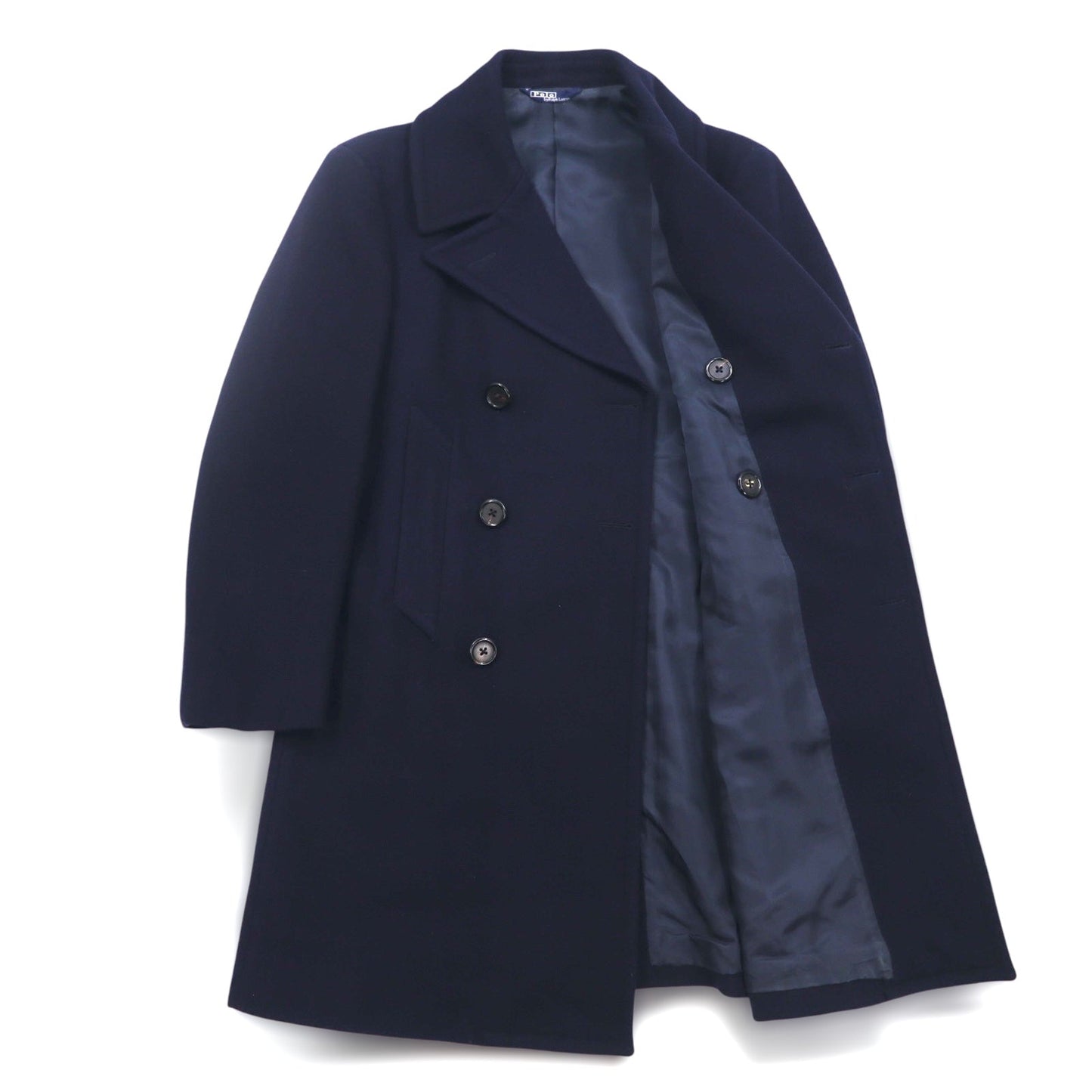 Polo by Ralph Lauren ダブル チェスターコート M ネイビー ウール インパクト21 日本製