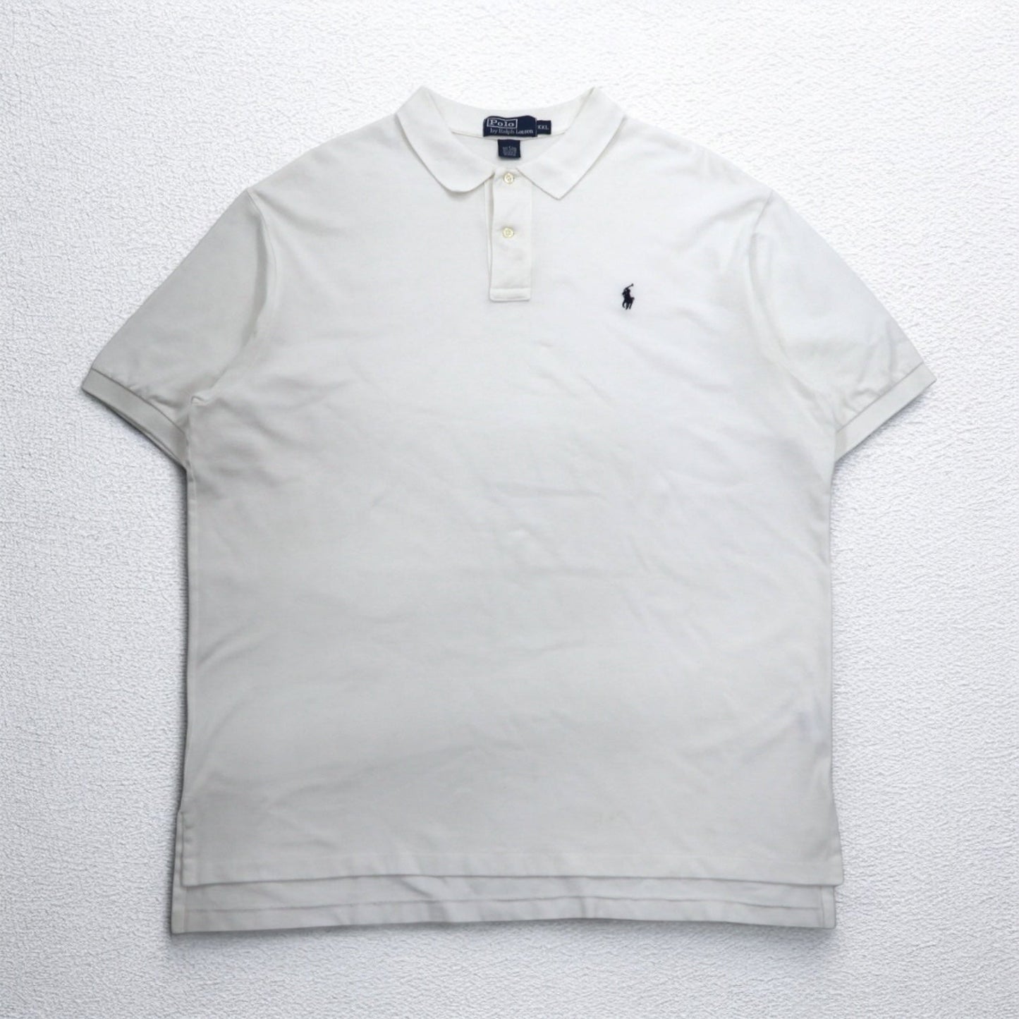Polo by Ralph Lauren 90年代 ポロシャツ 2XL ビッグサイズ ホワイト コットン 鹿の子 スモールポニー刺繍