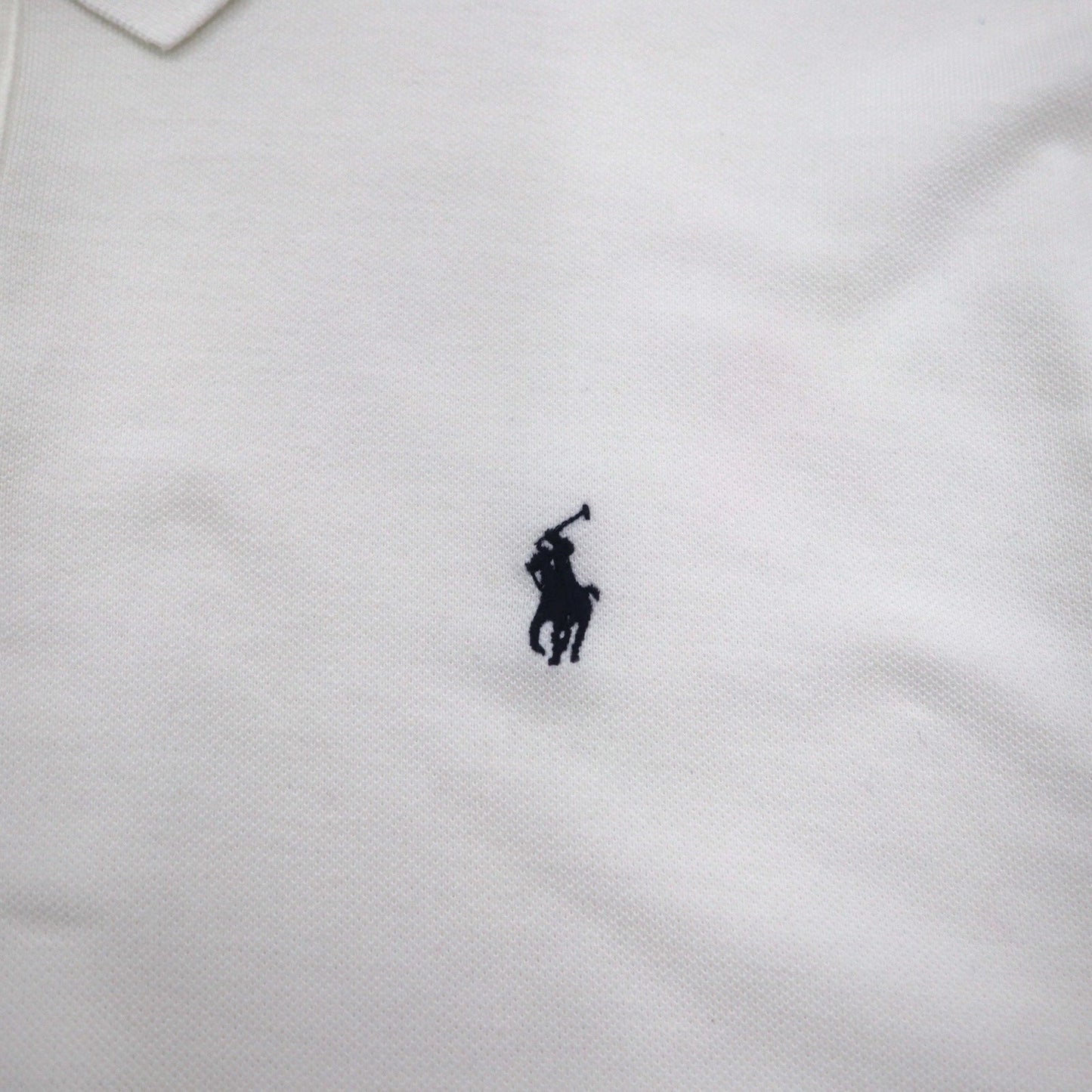Polo by Ralph Lauren 90年代 ポロシャツ 2XL ビッグサイズ ホワイト コットン 鹿の子 スモールポニー刺繍